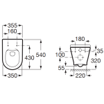 Roca A3460NL000 The Gap Round Rimless 掛牆座廁 淨廁身 (不連廁板)
